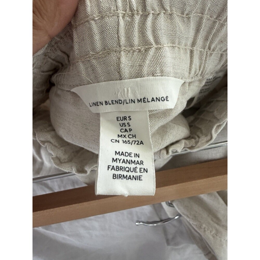 H & M Women’s Beige Linen Blend Pull On Shorts Size S - Picture 4 of 6
